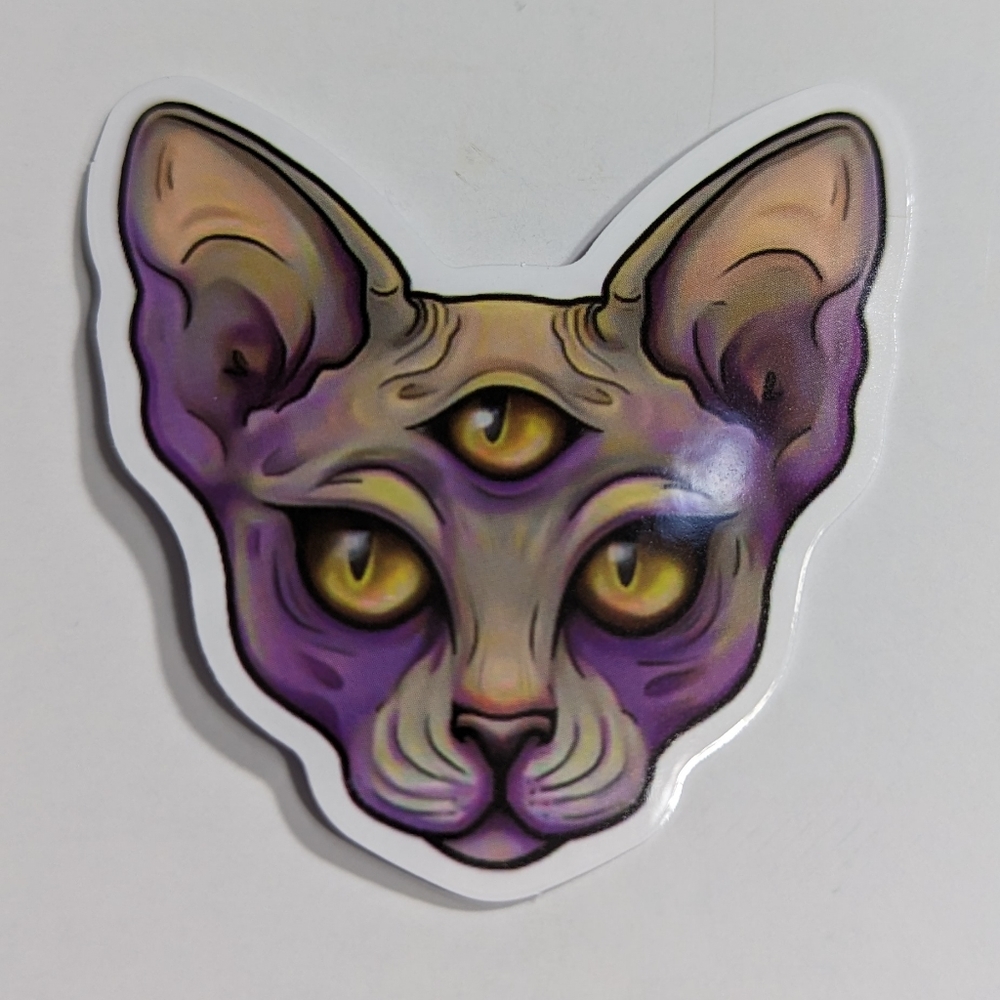 Cat with third eye sticker